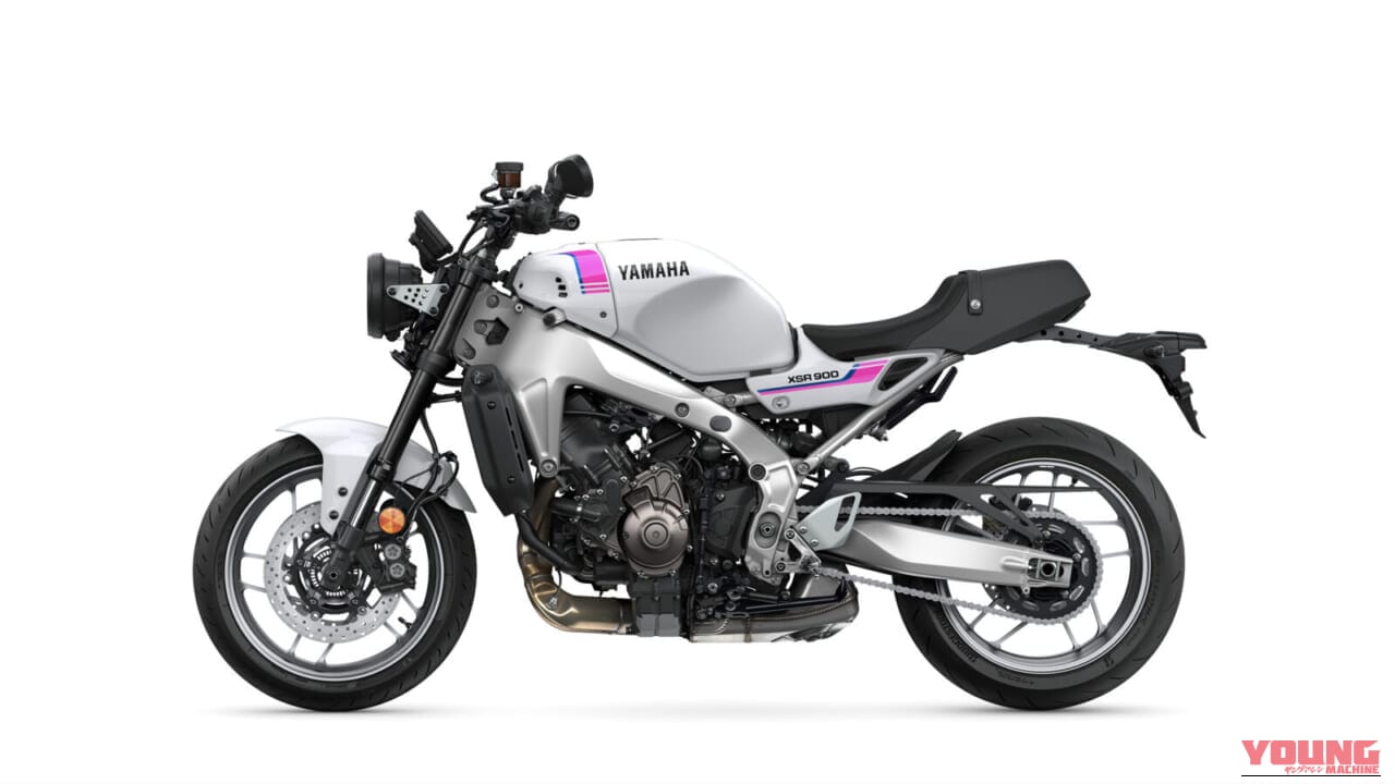 YAMAHA XSR900｜90年代レーシングヘリテージの再臨！名車YZF750R/SPのグラフィックを彷彿とさせるヤマハ「XSR900」ネオンホワイトが登場【海外】