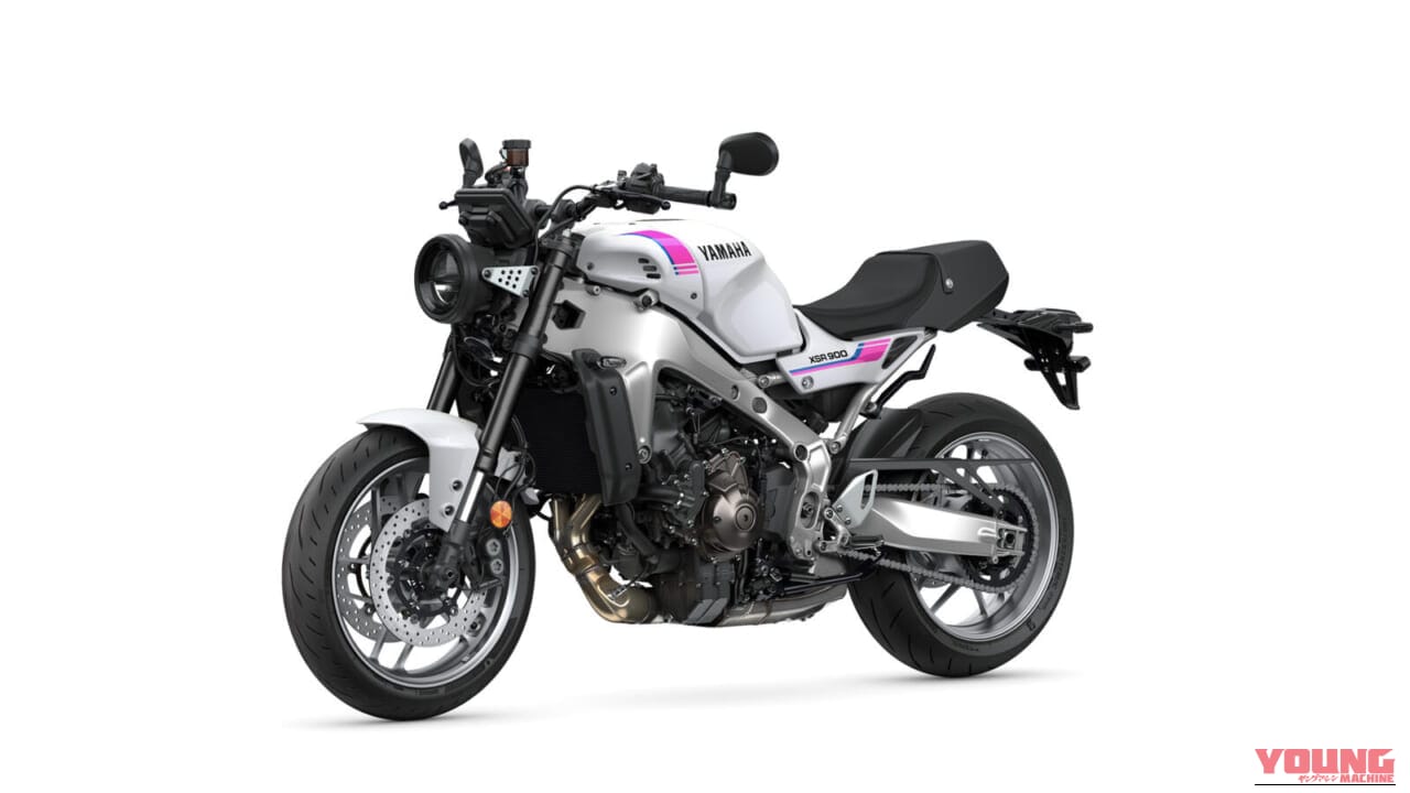 YAMAHA XSR900|90年代レーシングヘリテージの再臨!名車YZF750R/SPのグラフィックを彷彿とさせるヤマハ「XSR900」ネオンホワイトが登場【海外】