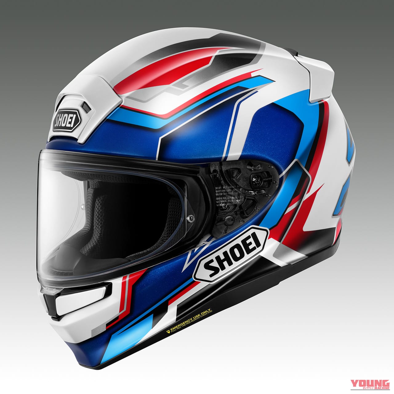 Z-9_LeanAngle(RED/BLUE)｜レプリカじゃなくても超レーシー！SHOEI『Z-9』に直線ラインが映える新柄「リーンアングル」登場！2027年1月発売
