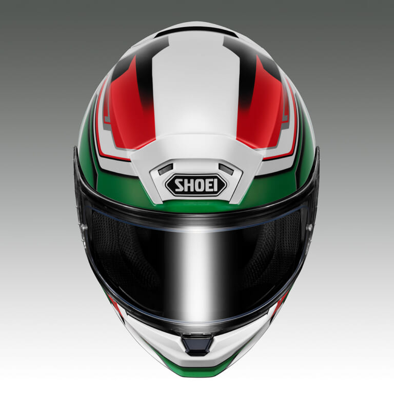 Z-9_LeanAngle(RED/GREEN)｜レプリカじゃなくても超レーシー！SHOEI『Z-9』に直線ラインが映える新柄「リーンアングル」登場！2027年1月発売