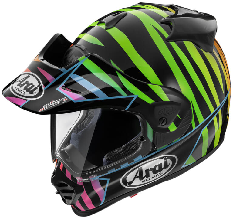 Arai TOUR-CROSS V VAN-BEVEREN|モンスターの“爪痕”が七色に輝く!アライ『ツアークロスV』にダカール戦士ヴァン・ベヴェレンのド派手レプリカが登場