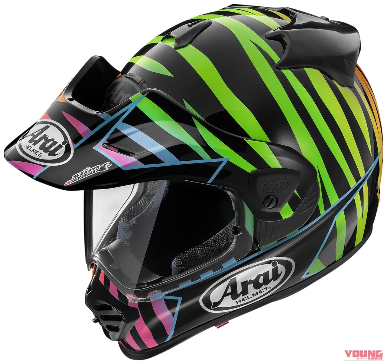 Arai TOUR-CROSS V VAN-BEVEREN|モンスターの“爪痕”が七色に輝く!アライ『ツアークロスV』にダカール戦士ヴァン・ベヴェレンのド派手レプリカが登場