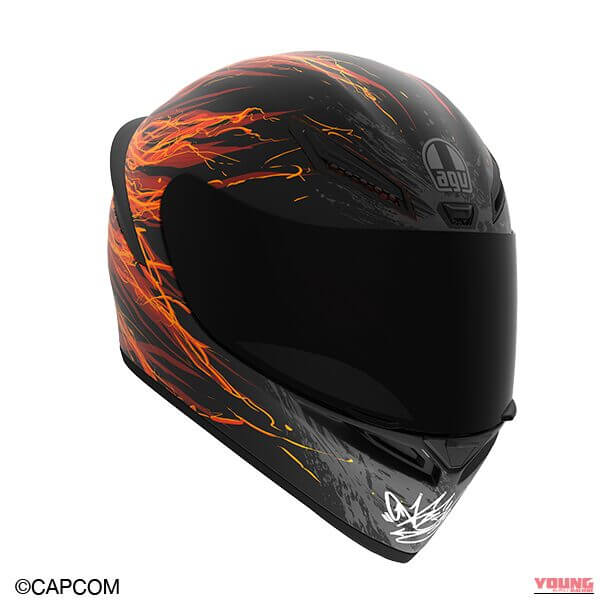 AGV K1 S SF6 KEN BLACK/GREY/FIRE|ジュリ、キャミィ、豪鬼、ケンがヘルメットに! AGVのフルフェイス「K1 S」が魅せるストリートファイター6世界観とMotoGP直系安全性能
