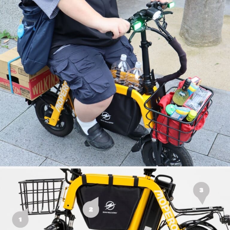 SWALLOW MOPERO mini cargo 2｜約16万から手に入る「漕がない自転車」! 耐荷重150kg＆傾斜32%を登る特定小型原付「モペロ ミニカーゴ2」が予約販売受付中