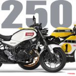 YAMAHA XSR250（手前）（予想CG）