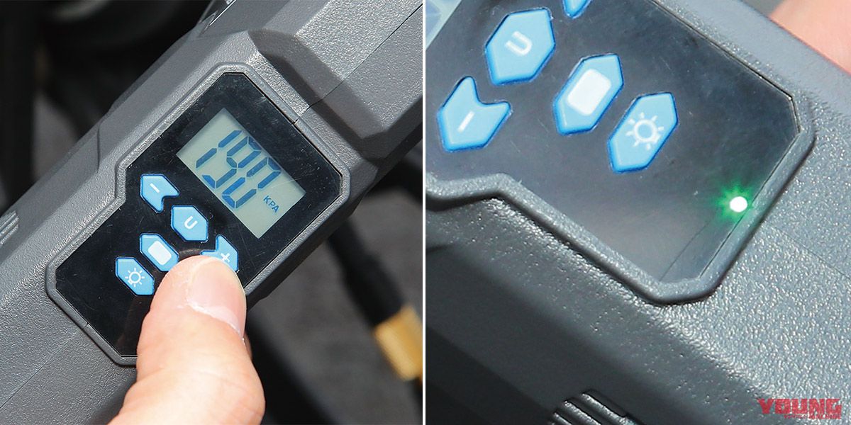 モバイルエアーポンプ ナンカイ 試用インプレッション 小さいのにパワフル Webヤングマシン 最新バイク情報