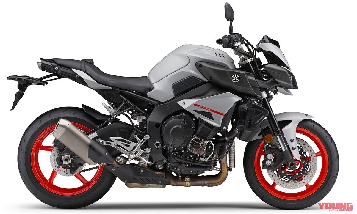 ヤマハ新型MT-10／MT-09の新色はライトグレー×バーミリオン（朱色